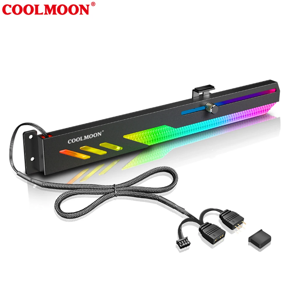 COOLMOON GT8 Horizontal GPU Support 5V ARGB Bracket Video Card Stand GPU Holder