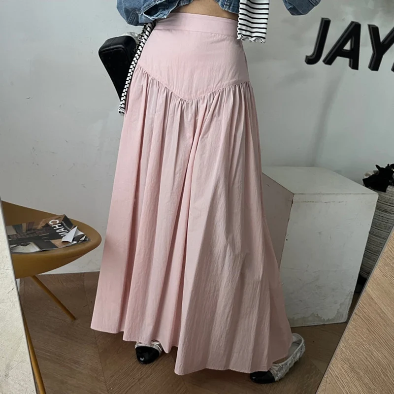 

Autumn Sweet Knitting Office Ladies Skirts Fashion Pure Color Ruffled Casual Female Streetwear Loose Chic Women's Skirts