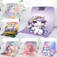 Gradient Flower U-Unicorn Towel Home Bath Towels For The Body Towels Quick Drying Microfiber Beach Towel Man Women Sports Towel 1