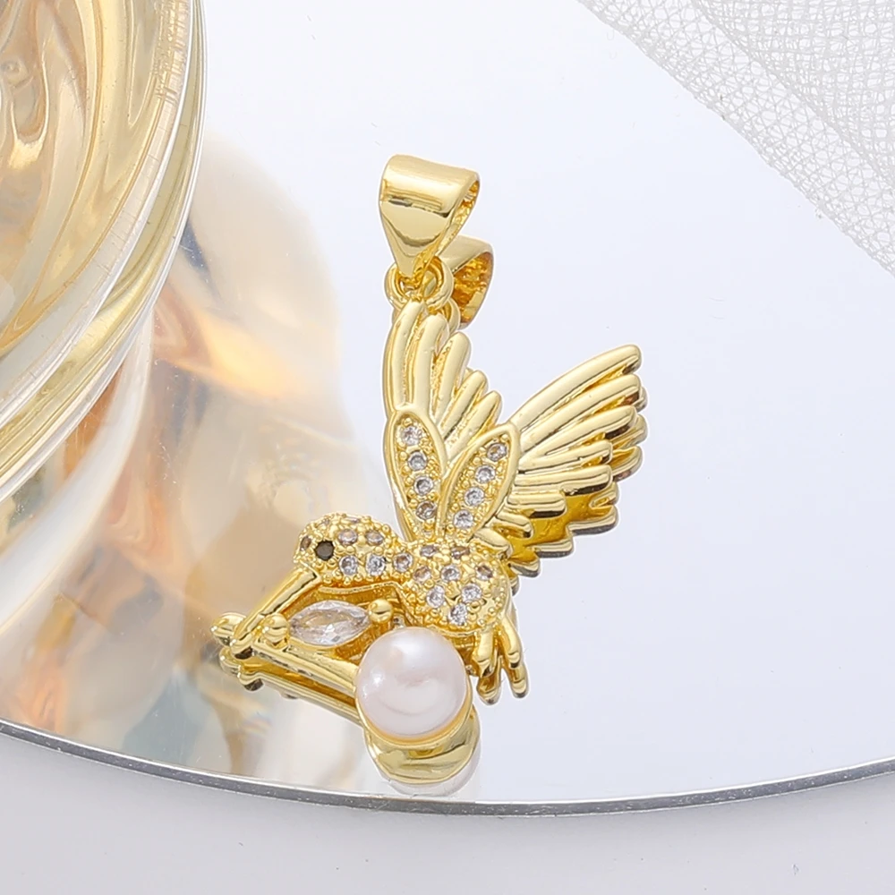 Juya 18K echt vergoldeter Davidstern Libelle Leopardenkopf Skorpion Delphin Liebe Herz Blume Griechischer böser Blick Charms Zubehör – Detail 28