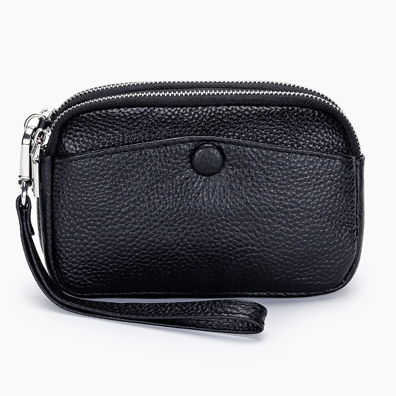 

New Cowhide Women Wallets Female Genuine Leather Purses RFID Card Holders Small Portable Coin Purse Large Capacity Money Bag
