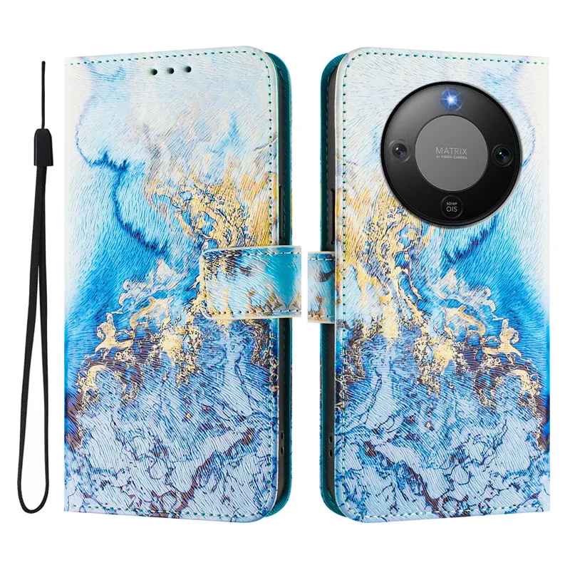 Vintage Floral Leather Wallet Case with Magnetic Flip Cover