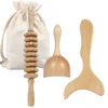 Wooden Massage Roller Tool Set, Lymphatic Drainage Massager Maderoterapia Kit, Manual Massage Tool for Body Massage Gua Sha Set 1
