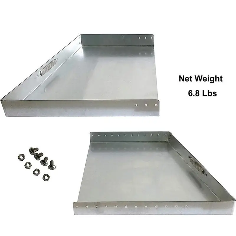 Fireplace Ash Tray Pan Ember Holder Steel With Screw Pack Rust-Resistant Home Fire Place Accessories Adjustable Collection Tool 5