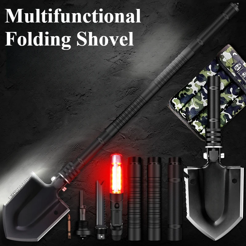 Engineer Shovel Car Multifunctional Folding Tools Manganese Steel Garden Shovel Hoe Thickened Outdoor Shoveling Tools 2