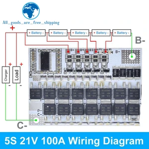 TZT 3s/4s/5s Bms 12v 16.8v 21v 3.7v 100a Li-ion Lmo Ternary Lithium Battery Protection Circuit Board Li-polymer Balance Charging