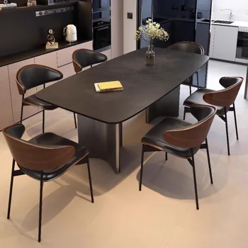 Black Small Chairs Table Centerpiece Design Nordic Modern Kitchen Dining Table Set Restaurant Mesas De Comedor Home Furniture 1