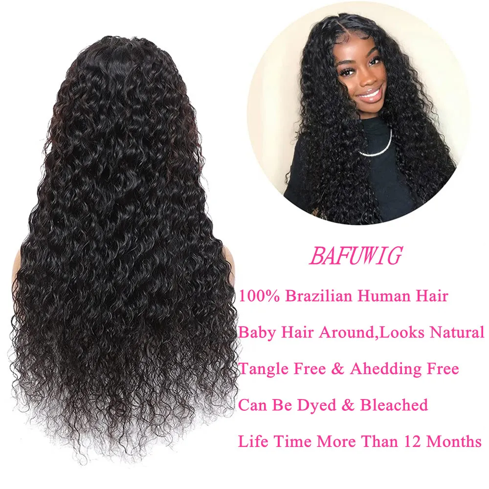Brazilian Water Wave Human Hair 13X4 Transparent Lace Frontal Wigs 4X4 HD Lace Closure Wigs Pre Plucked Natural Color For Women