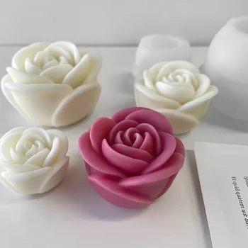 2024 New Flower Silicone Candle Mold 3D Peony Flower Soap Gypsum Resin Casting Mould DIY Chocolate Cake Baking Tool Wedding Gift 1