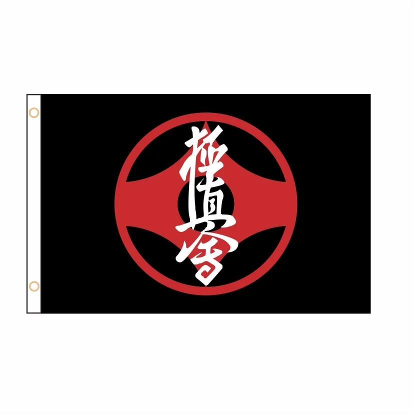 Di Fascia Alta Personalizzato Kyokushin Karate Bandeira 2Ft * 3Ft * 5Ft Outdoor Public Decora Motosà O Festa Esporte Bannerqz-091