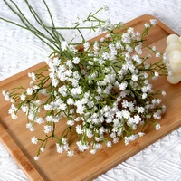 90Heads 52cm White Artificial Flowers Wedding DIY Bouquet Decoration Arrangement Plastic Babies Breath Fake Flower Home Decor 1
