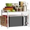 Extendable Microwave Oven Rack - Adjustable Kitchen counter shelf, 2 Tier Microwave Stand (L15.7~23.6" xW12.8 xH17.7) 1