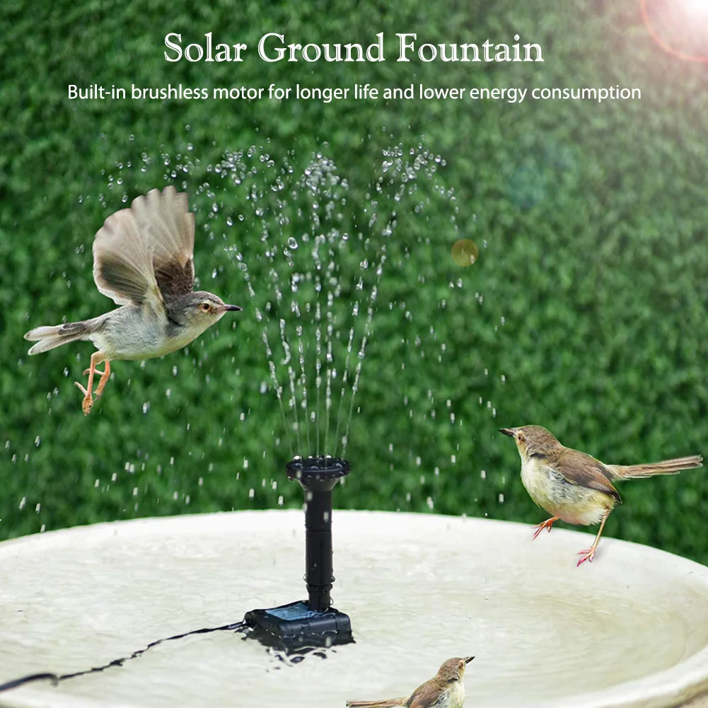 2.5W Solar Fountain Pump with 6Nozzles Solar Powered Pump with Stake Panel Kit for Bird Bath Pond Garden and Other Places solar fountain solar fountain pump garden pond fountain solar water pump bird bath bird bath supplies fountain nozzles