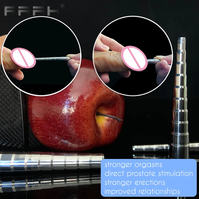 FRRK Metal Penis Plug Urethral Sounding for Male Masturbation Steel Horse Eye Stick Prostate Stimulation Bladder Massage Rod urethral dilator,silicone urethral dilator,penis chastity lock
