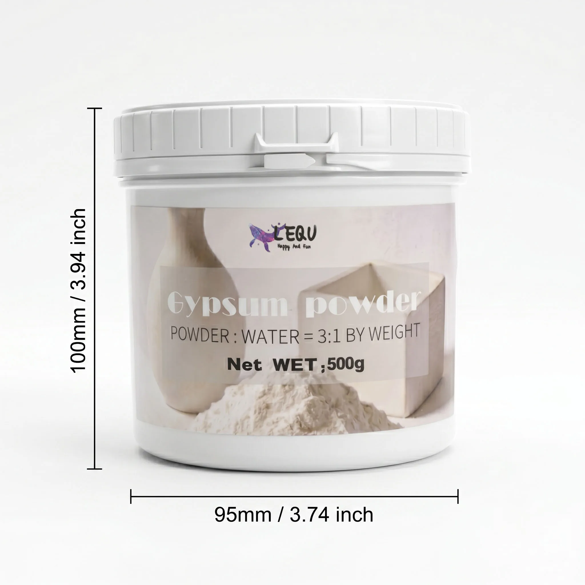 500g 레진 주조 분말, 고밀도 백색 석고 분말, 수공예 도자기 점토, DIY 석고 점토 주조 용품