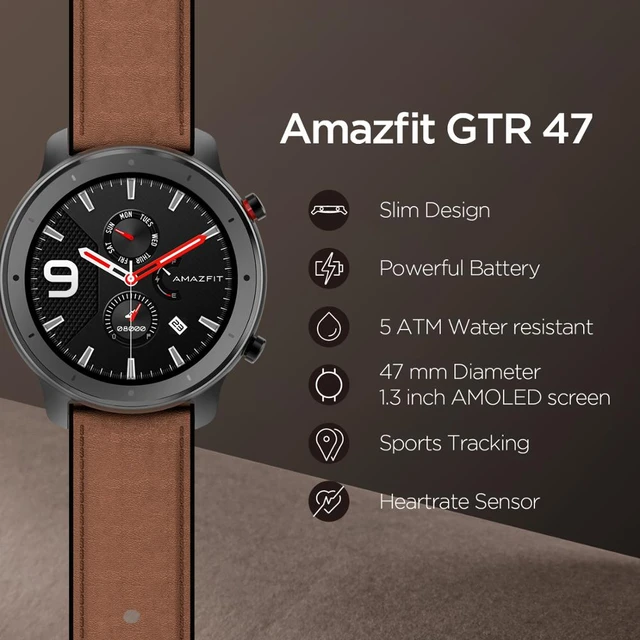 Amazfit GTR 47 Smartwatch 5ATM Fashion Smart Watch Music Control For  Android IOS Phone 95 New Used Item No Box - AliExpress