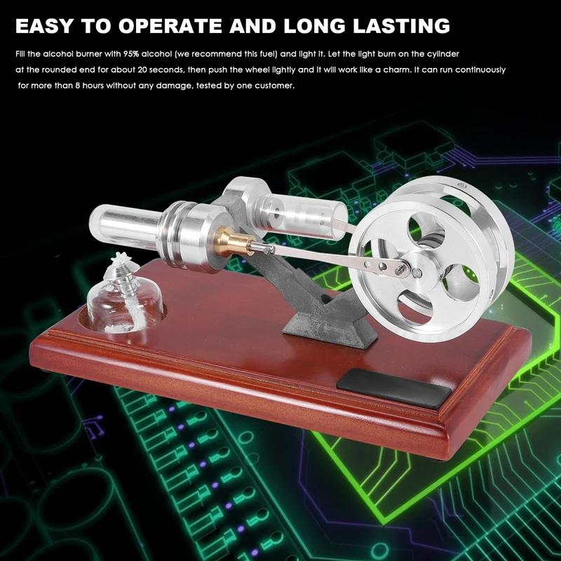 

Hot Air Stirling Engine Twin Flywheels Education Toy Electricity Power Generator Science Experiment Toy Gift Model