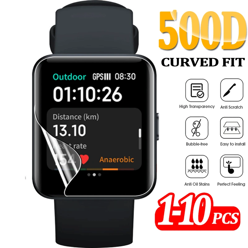 

For Redmi Watch 2/2 Lite Hydrogel Protector Transparent Anti-Scratch Soft Screen Protector for Redmi Watch 2 Lite Smart Watch