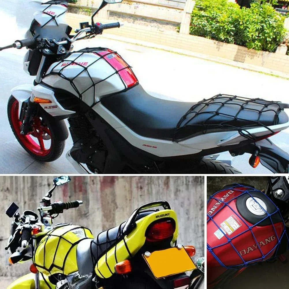 Motorcycle Luggage Net Motorcycle Net Accessories Universal Motorbike Mesh Bungee Mesh Helmet Holder Black Luggage