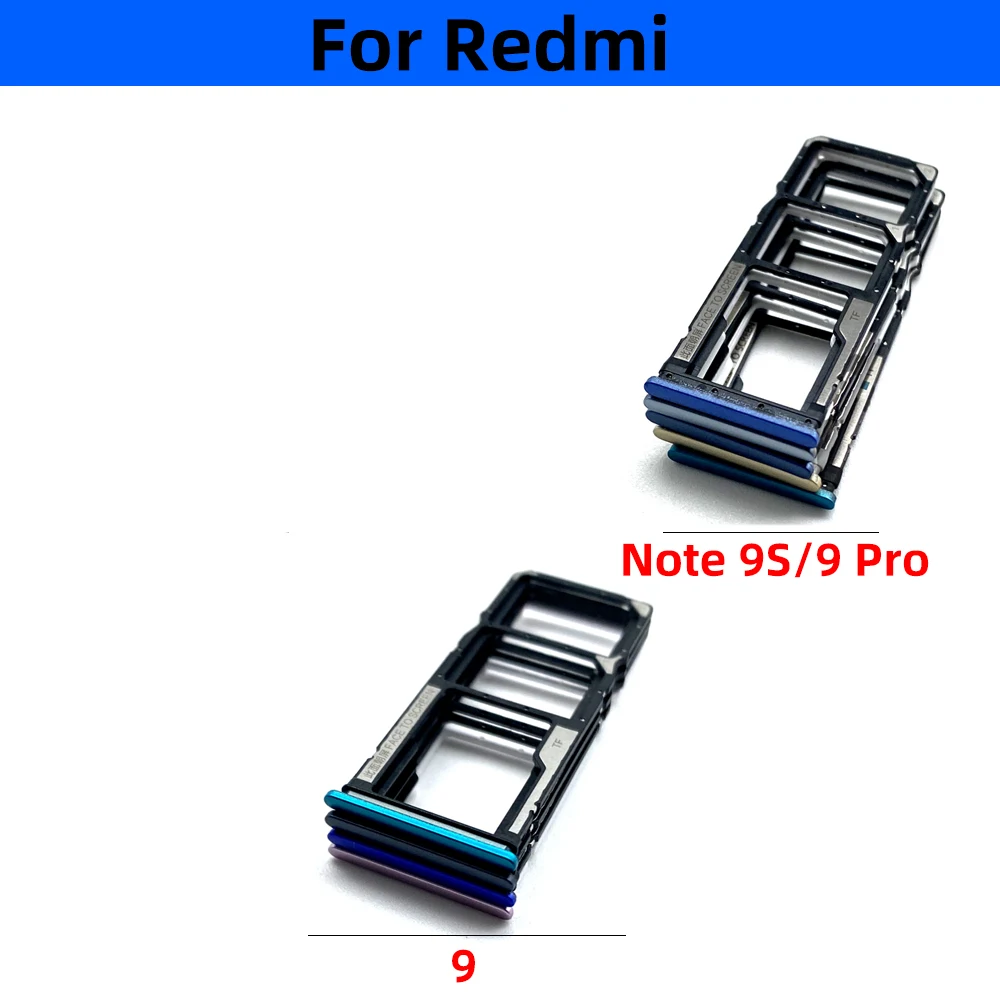 SIM Card Tray Chip Slot Drawer Holder Adapter Accessories Repair Part Xiaomi Redmi Note 9S Note 9 7 Pro + Pin sim card accessories