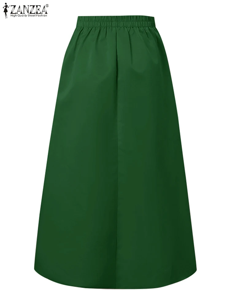 Polyester Elegant Maxi Skirt for Women Autumn Casual