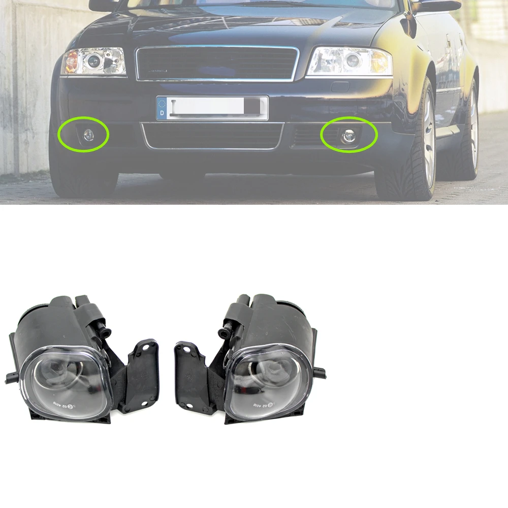 

Fog Light For Audi A6 C5 S6 Sedan 1997 1998 1999 2000 2001 Front Bumper Fog Light With Convex Lens And Bulbs