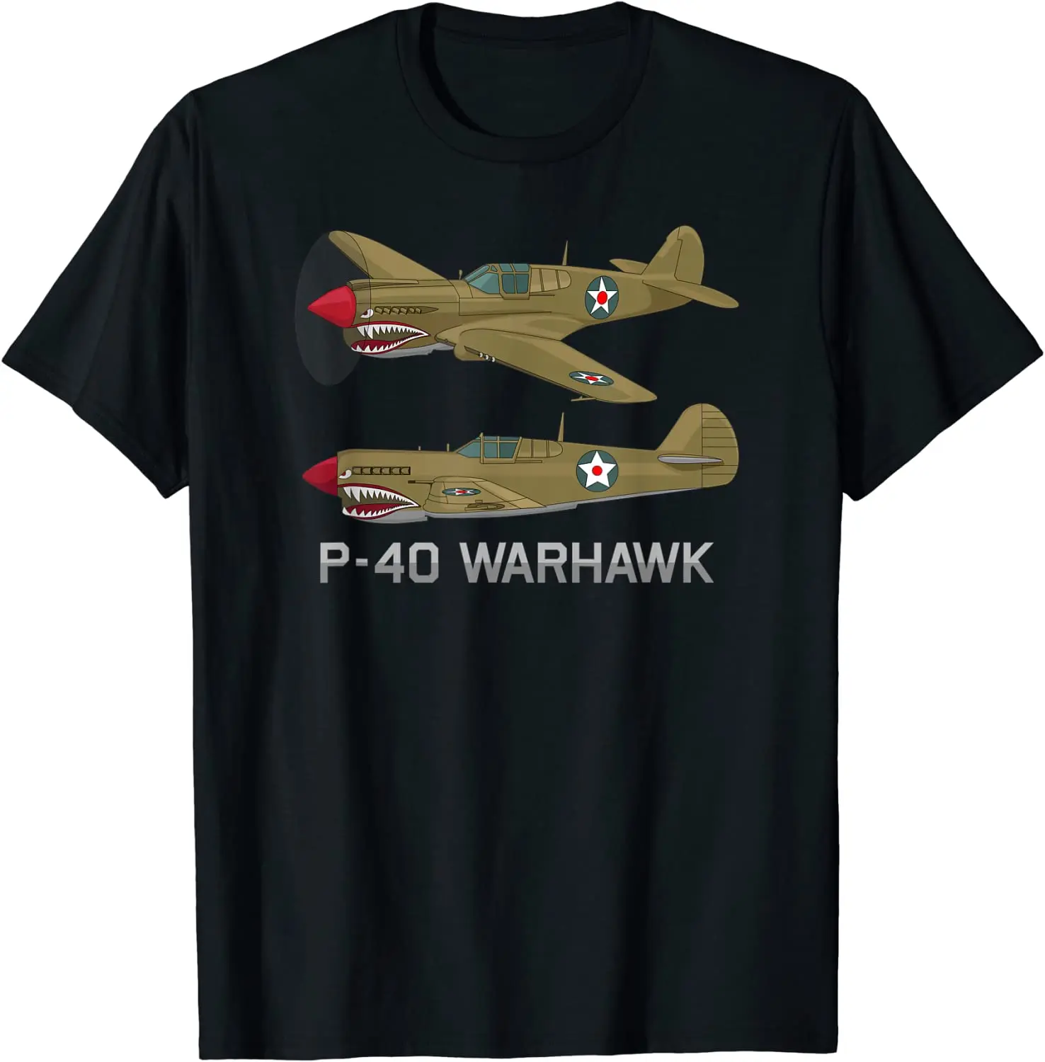 

WWII USAF P-40 Warhawk Fighter and Ground-attack Aircraft T Shirt. New 100% Cotton Short Sleeve O-Neck T-shirt Casual Mens Top