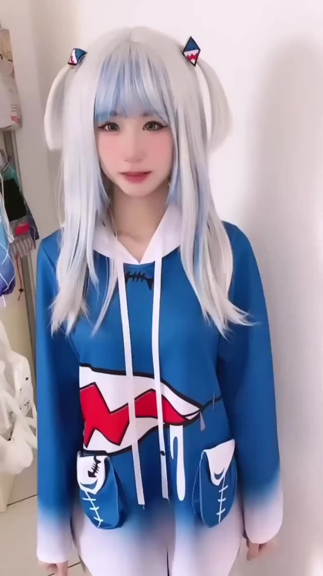 Gawr Gura Shark Косплей Костюм Hololive Vtubers Holo EN Толстовка с капюшоном для девочек и детей