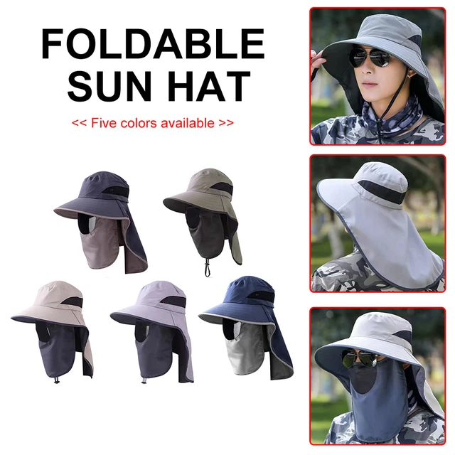 Big Brim Sun Hat Summer Outdoor Travel UV Protection Cap Anti-ultraviolet  Fisherman Hats 56-58cm With Breathable Face Neck Flap - AliExpress