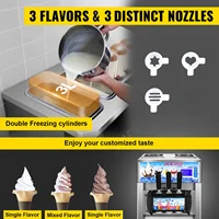 VEVOR – Machine à crème glacée commerciale, yaourtière à 3 saveurs, nettoyage en un clic, 18L/H, écran LCD, nouvelle machine à crème glacée molle pour la maison 5