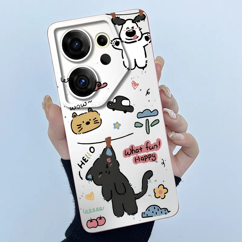 Cute Panda & Cats Silicone Soft Back Cover - Slim Anti-Scratch Protective Case