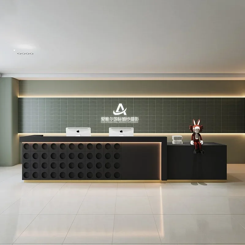 Beauty Institute Counter Modern Reception Lectern Simple Salon Furniture Hairdressing Entrances Tables Table Front Desk Shop Bar