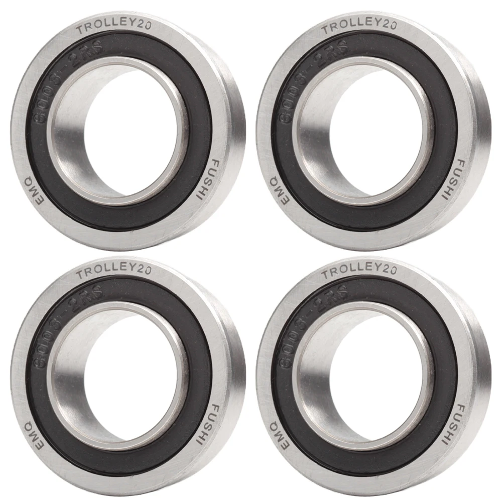 F6003 Wheelbarrow Bearing 20x35x11mm 4 PCS Push truck Garden Trolley 20 Garden Cart Wheel Flange Ball Bearings miniature ball bearings roller wheel bearings