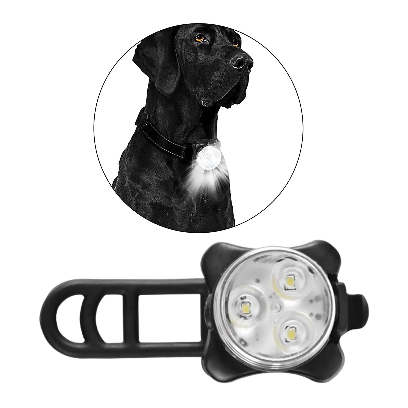  ZOETOOL 2 luces para perro para caminar por la noche, luz LED  con clip para collar de perro, correa de arnés recargable, impermeable,  banda de silicona, linterna de seguridad, lámpara LED