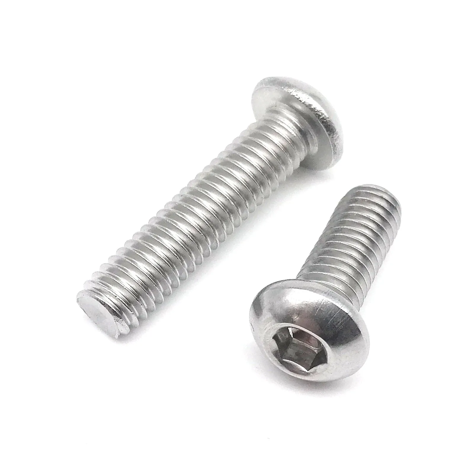 Stainless Steel ISO7380 Hexagon Hex Socket Head Button Allen Bolt Screw L=3-100mm 10/50pcs M1.6 M2 M2.5 M3 M4 M5 M6 M8 304 A2-70