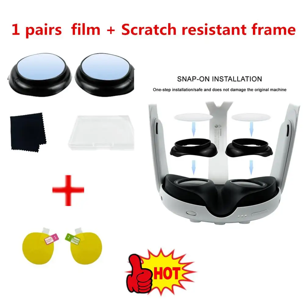 

VR Lens Film Lens Protector VR Film + Anti blue light lens frame set Anti-Scratch VR Headset Helmet For Meta Quest 3 Accessories