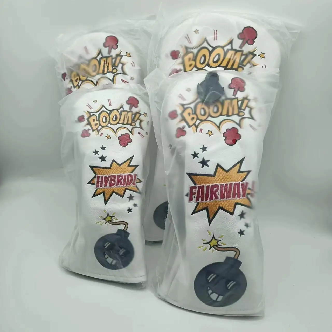 Bomb Golf Club Covers for Driver, Fairway, Hybrids - ​Golf Bomb Driver Cover/Golf Fairway Wood Head Cover/Hybrid Headcover Bombs