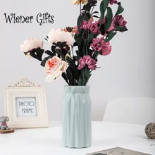 Plastic Flower Vase Decoration Home White Vase Imitation Ceramic Flower Pot Flower Basket Nordic Decoration Vases for Flowers