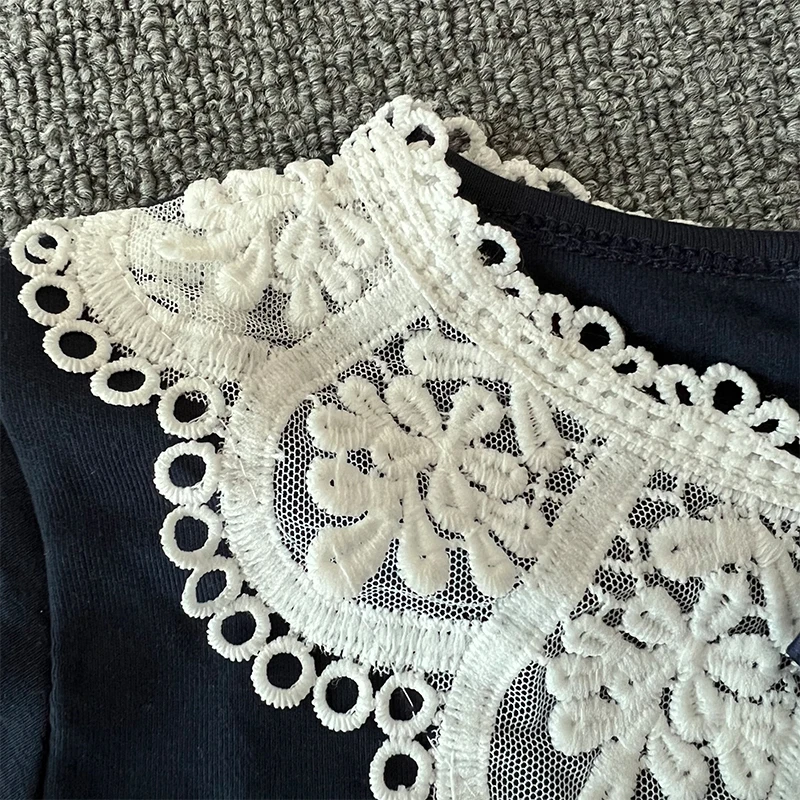 Baby Girls Blouse Spring Autumn Children Clothes School White Cotton Long Sleeve Lace Shirt Kids Solid Tops Costume 3-10 Ye