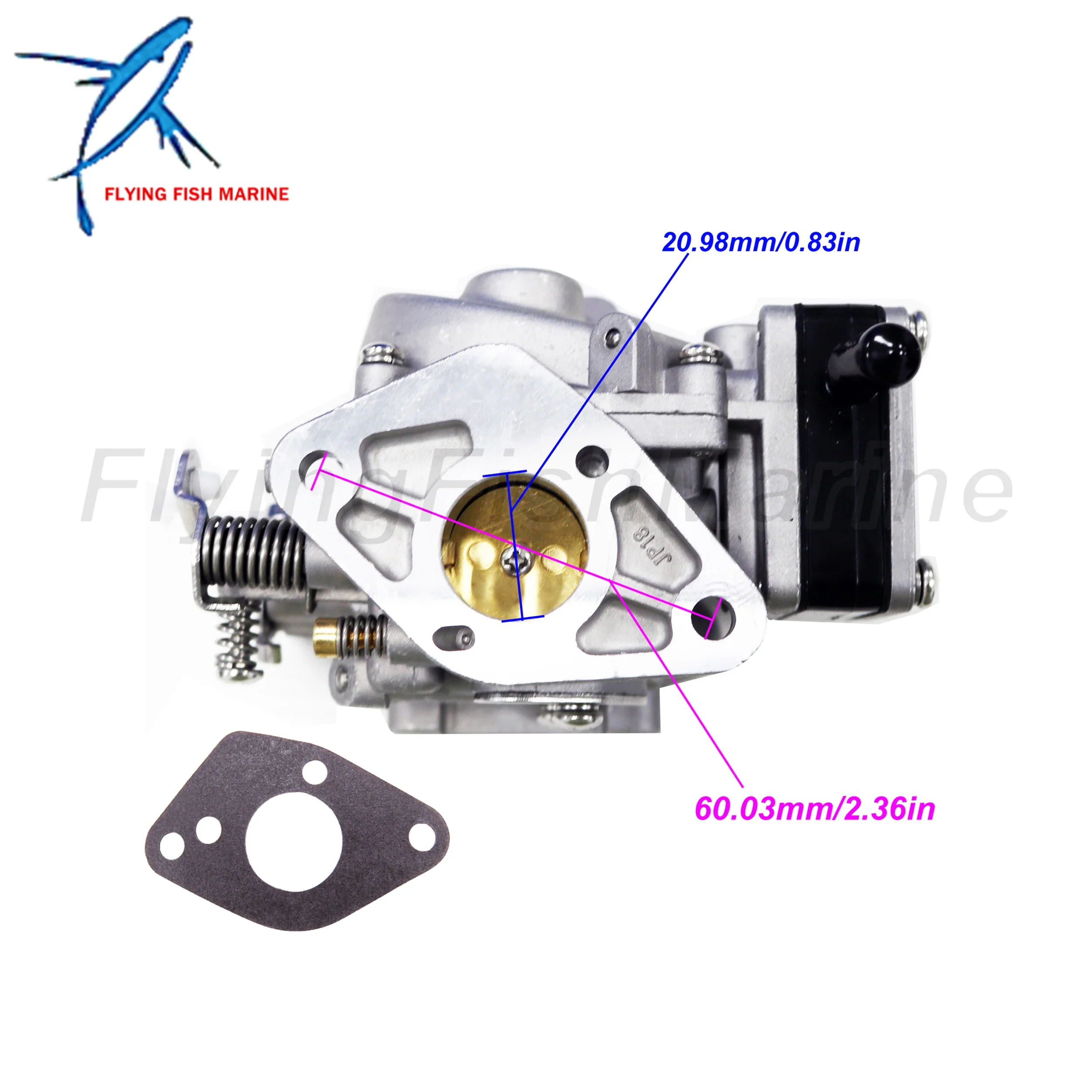 Outboard Motor Carburetor Assy and Gasket for Hangkai 2-stroke 9.8hp 12hp Boat Engine