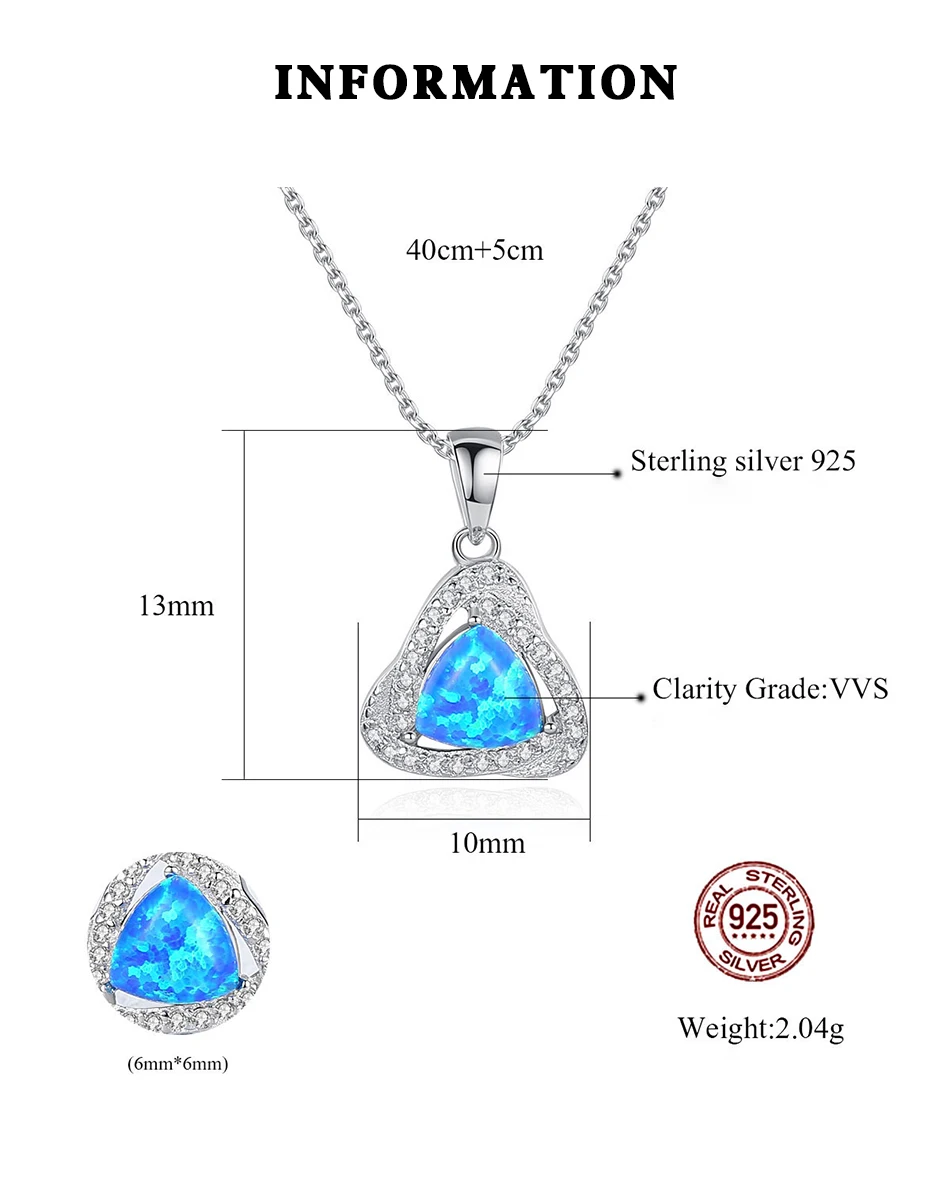 Collana con ciondolo in argento con opale di fuoco grande creativo di alta qualità per le donne da sposa di lusso_voghion.com