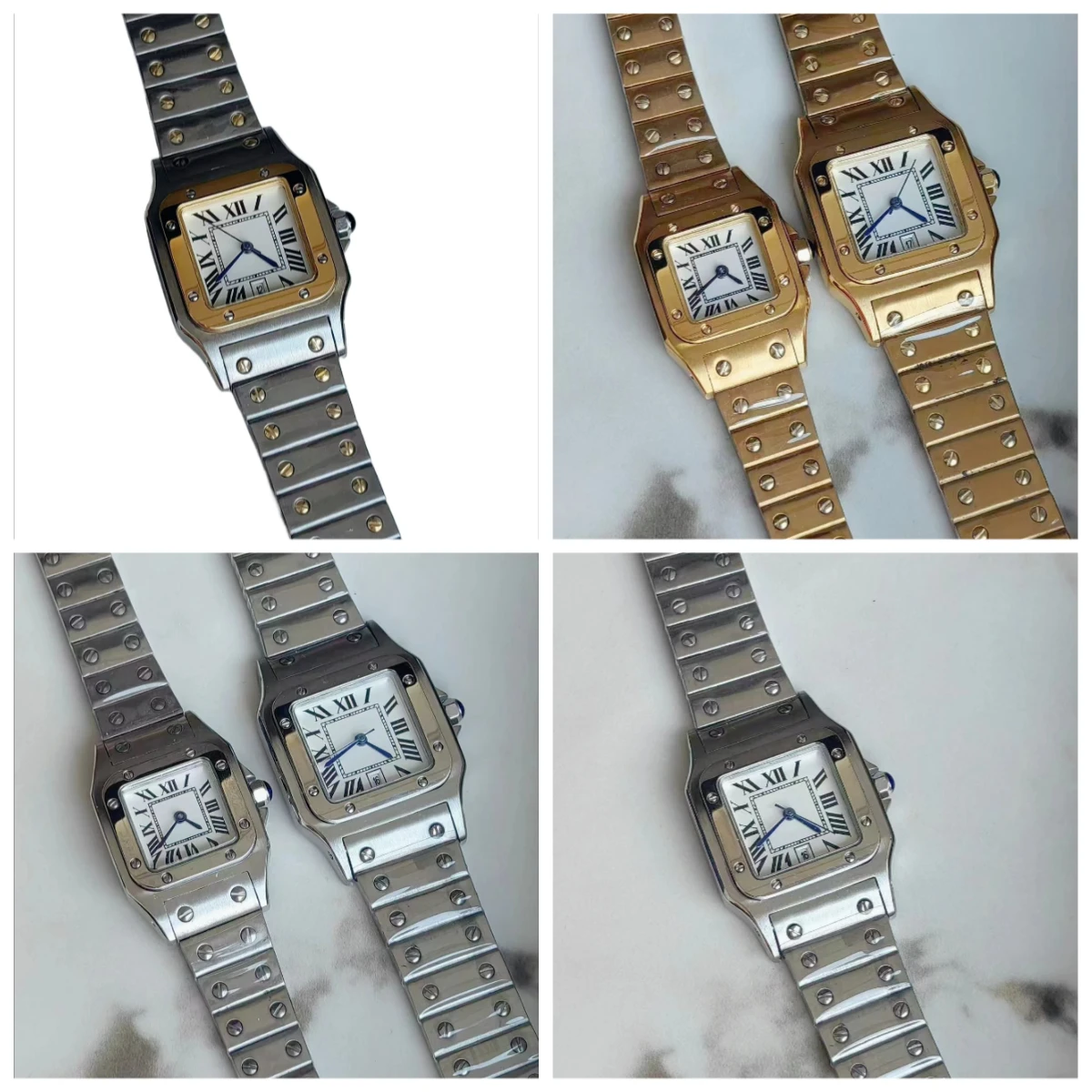 Classic Sports Lady Quartz Watches Luxury Stainless Steel Strap Silver Gold White Color Matching Minimalist Elegant Daily Wear