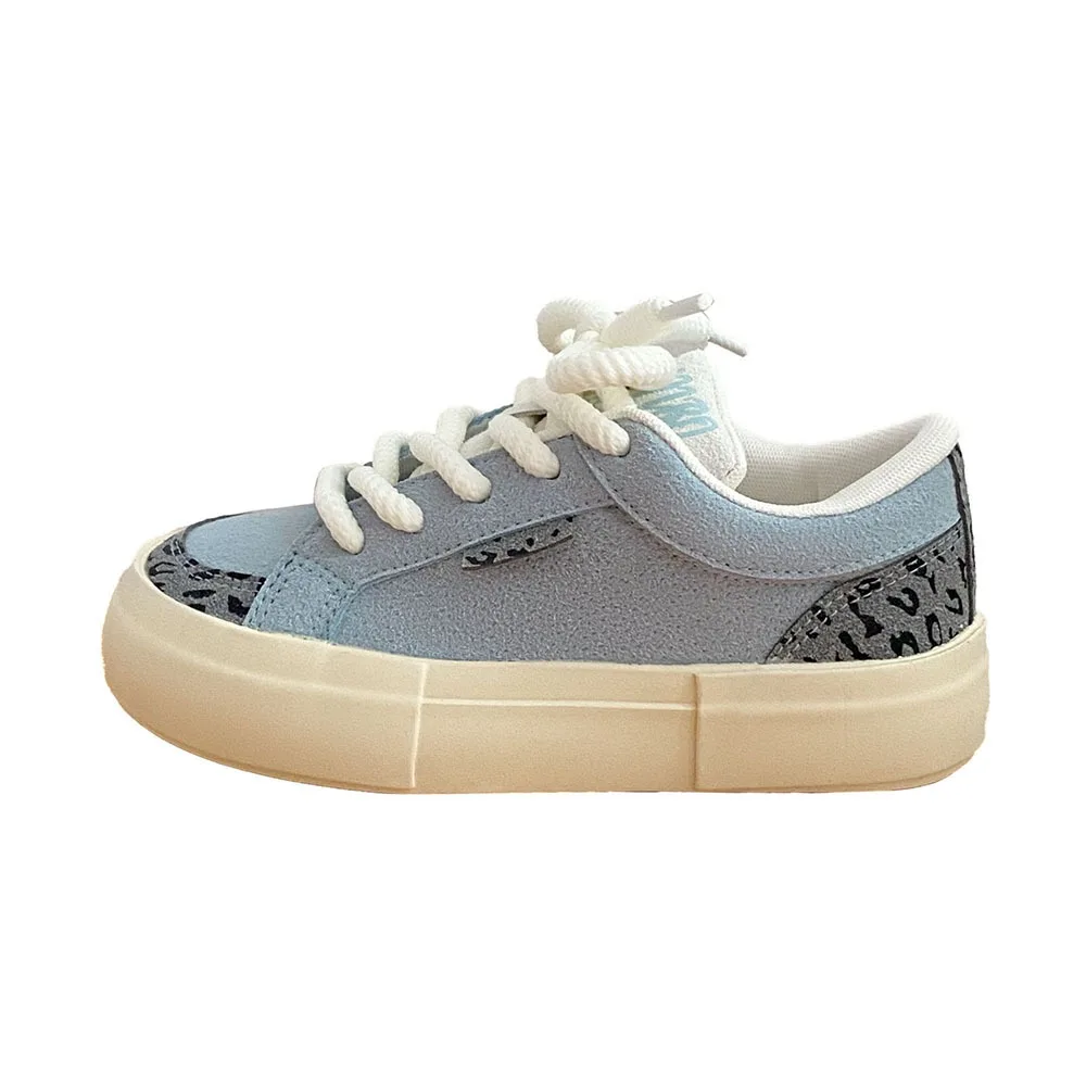 2024 Trendy Leopard Print Women Casual Shoes Soft Sole Comfortable Sports Shoes Lace Up Mixed Colors Top Women Shoes 24-168