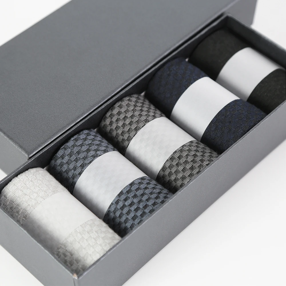 

5 Pairs Business Men Bamboo Socks High Quality New Classic Long Socks For Summer Winter Mens Dress Sock Size 38-45