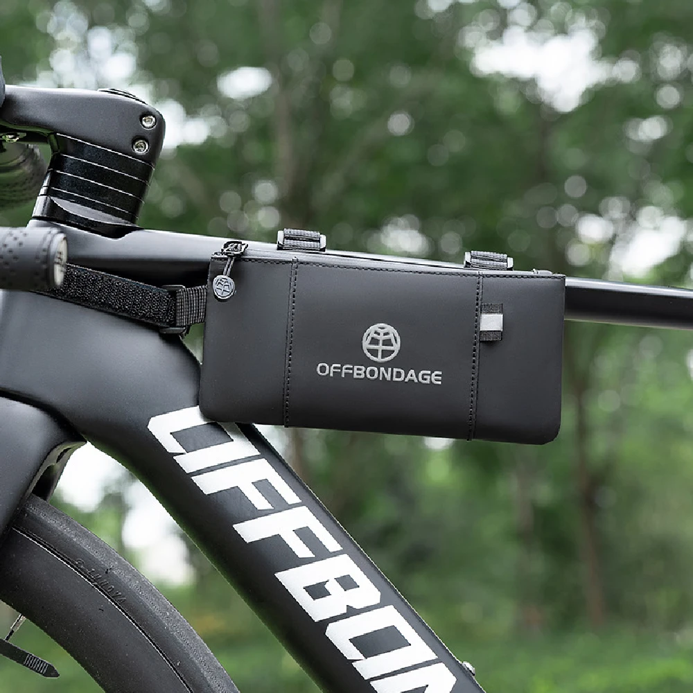 Borsa da manubrio impermeabile per bici, borsa a rullo da manubrio per bicicletta, marsupio anteriore per bici con cerniera impermeabile per ciclismo