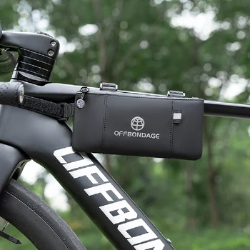 Borsa da manubrio impermeabile per bici, borsa a rullo da manubrio per bicicletta, marsupio anteriore per bici con cerniera impermeabile per ciclismo