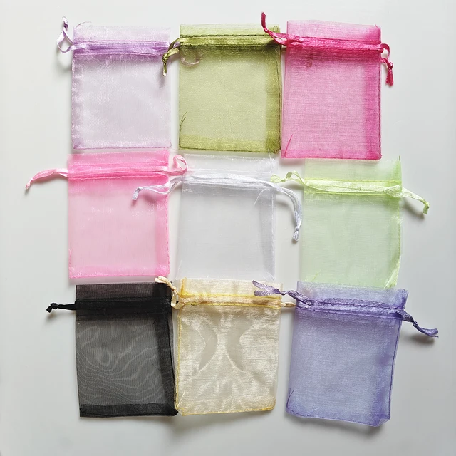 25/50/100 pièces sac cadeau en Organza pochettes à cordon multicolores pour sac de bijoux de bonbons emballage sacs cadeaux de mariage sac en Organza 5