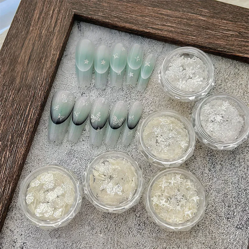 1박스 스타 거즈 스프링 샤이니 네일 글리터 하트 나비 별 스타버스트 꽃 네일 스팽글 DIY 네일 장식품