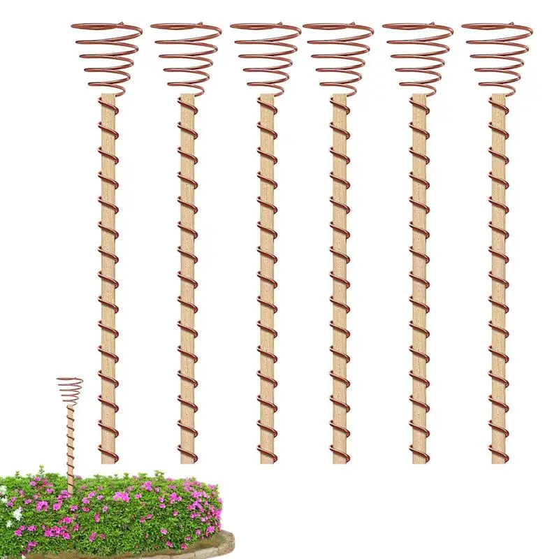 6Pcs Electroculture Plant Stakes Garden Coppers Coils Antennas for Growing Garden Plant Vegetables Using for Plants Fruits