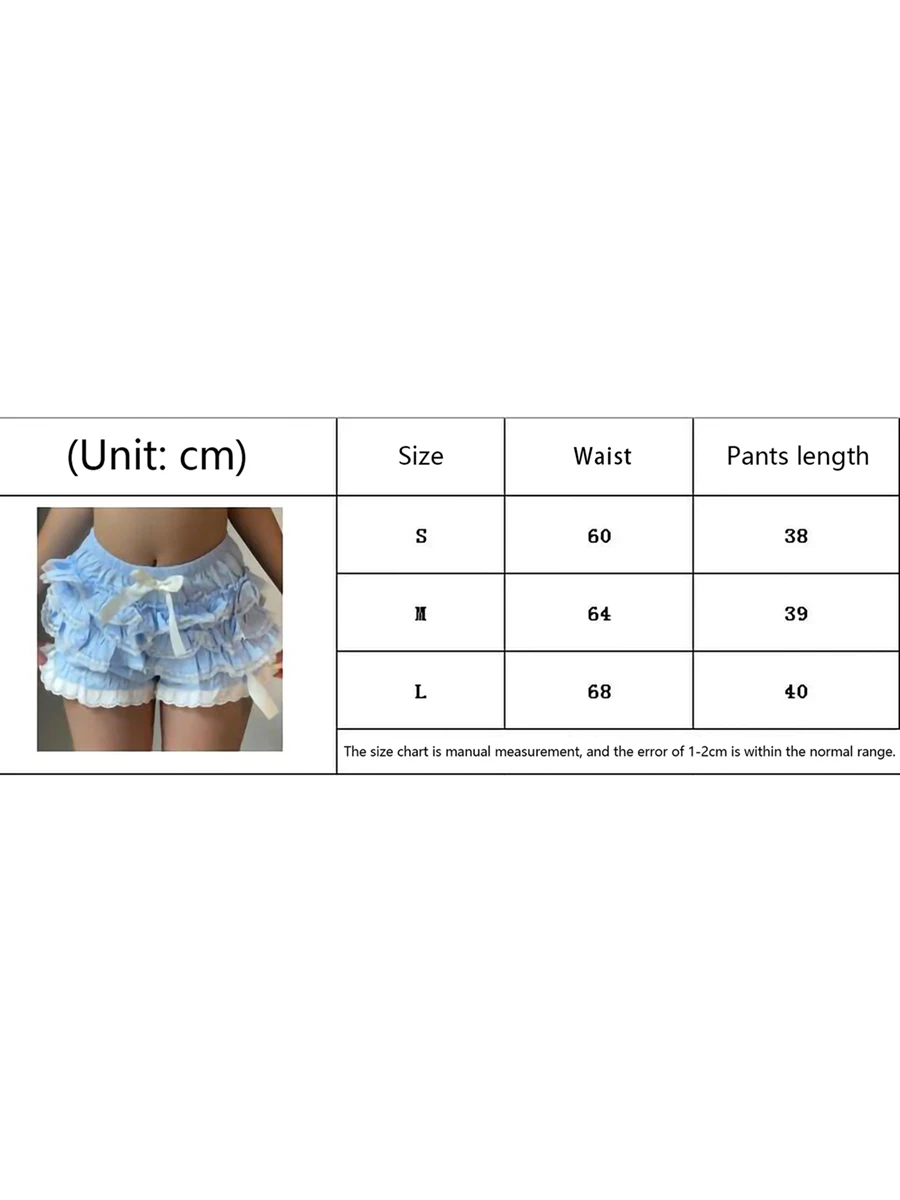 Knit Shorts for Women Y2k Elastic Waist Ruffle Layered Bodycon Frilly Lolita Kawaii Shorts Bloomers Beach Shorts
